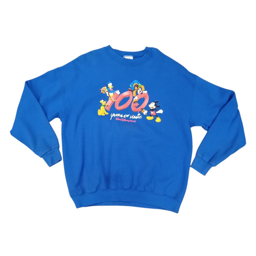 Walt Disney World 100 Years of Magic Sweatshirt Adult Size XL Pullover Blue